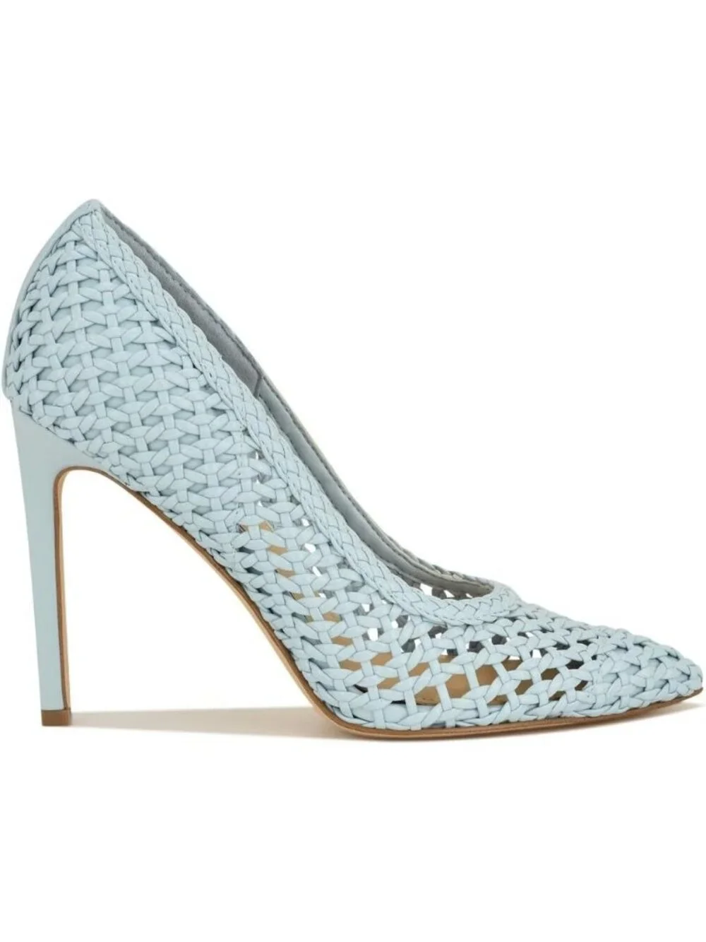Women's Light Blue Pointed Toe Footbed Tatiana Pump Casual Covered Heel Shoes